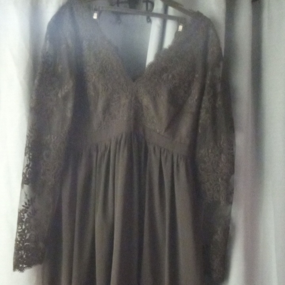 Chi Chi London Black Lace Long Sleeve Dress